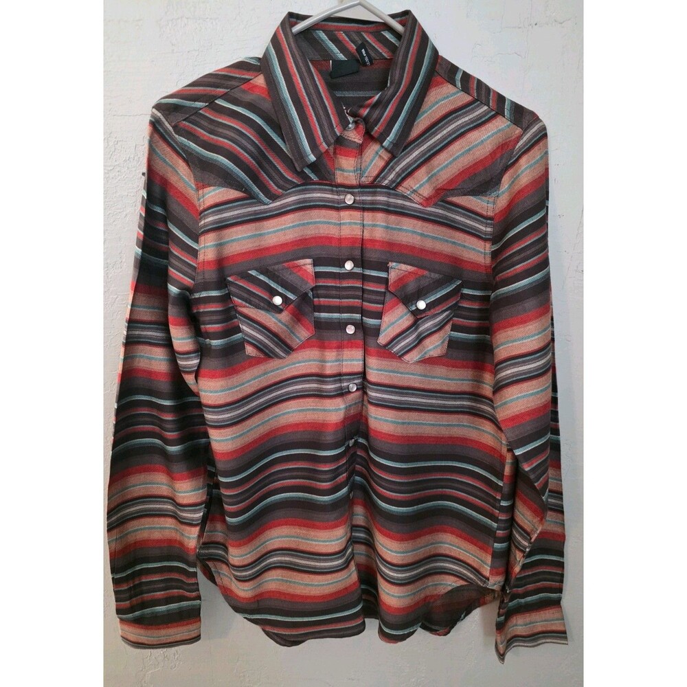 Men's Striped Cruel Denim Western Button Down Shirt Size M